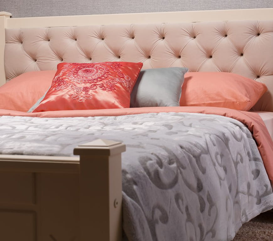 Двуспальные кровати Кровать мягкая 1 "Дания" Тимберика