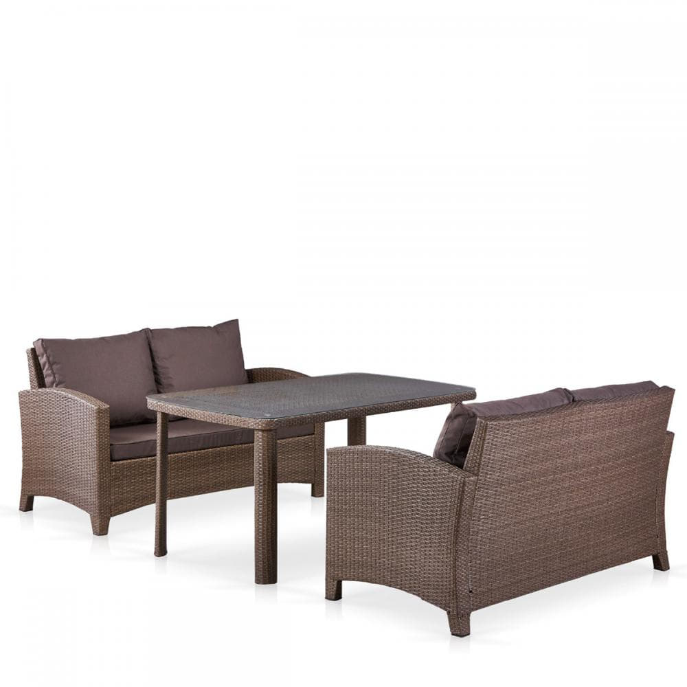  Комплект плетеной мебели "T198B/S52B-W56" Light brown Афина
