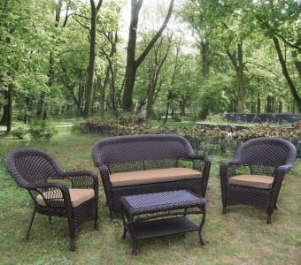 Комплекты садовой мебели Комплект плетеной мебели "LV130" Brown Афина