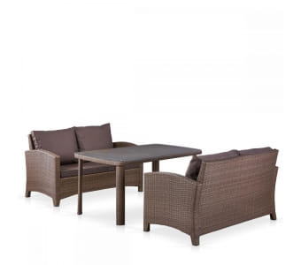  Комплект плетеной мебели "T198B/S52B-W56" Light brown Афина