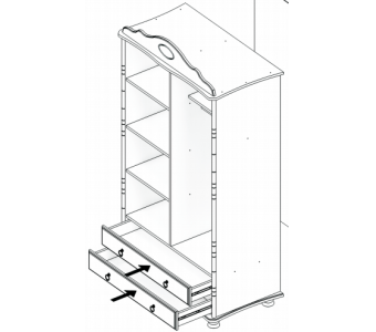 Шкаф 2-х створчатый с ящиками "Айно" Тимберика